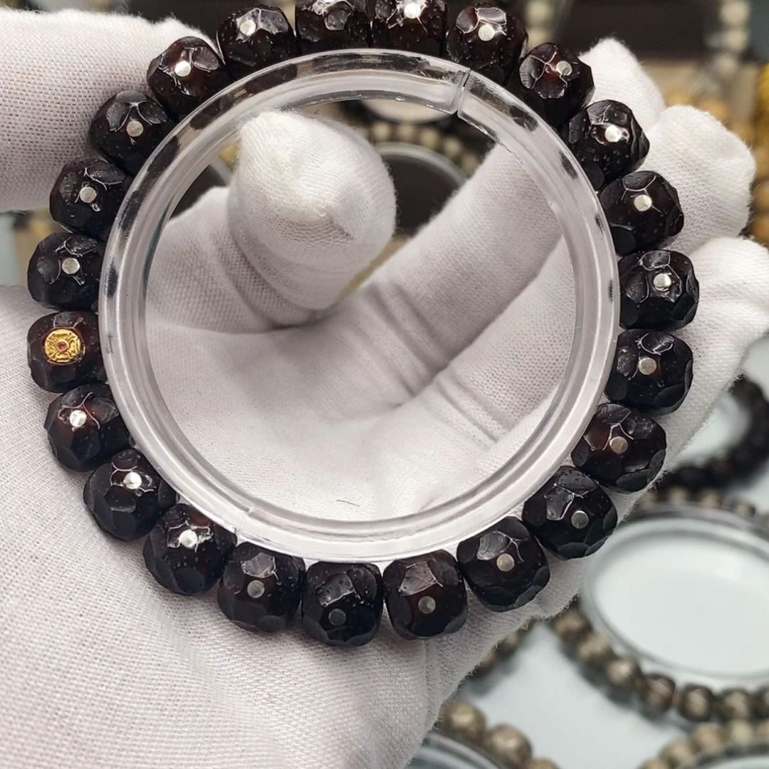 【闪购商品】星月菩提手串问***道一物一图原生态同枝黑金老料雕刻