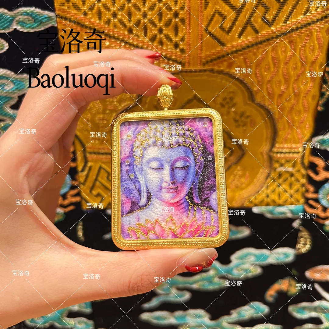 宝洛奇BLQTK-208 紫面莲花释迦摩尼太太令手工砂手绘双面唐卡