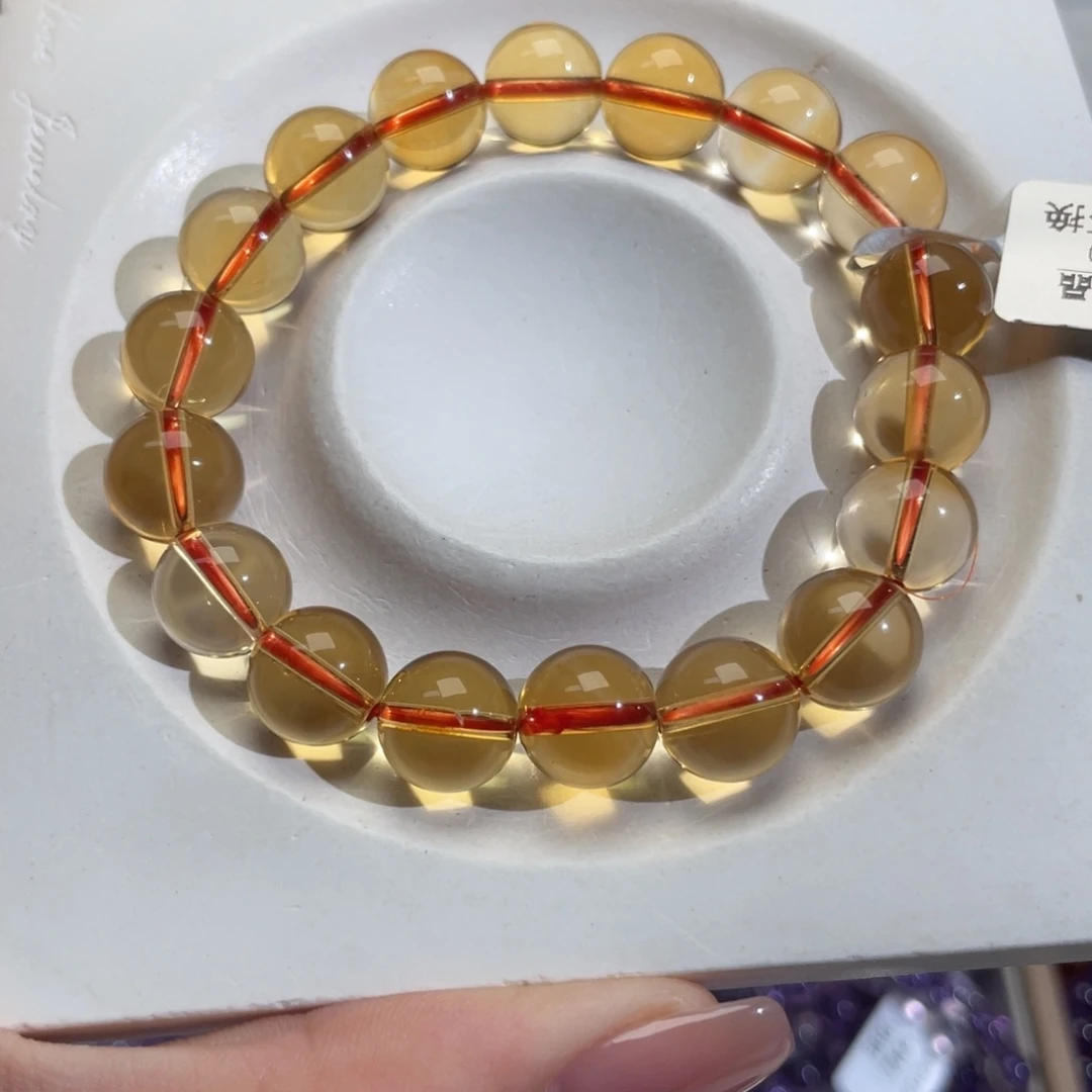 未镶嵌手串水晶巴西毕业黄水晶10m