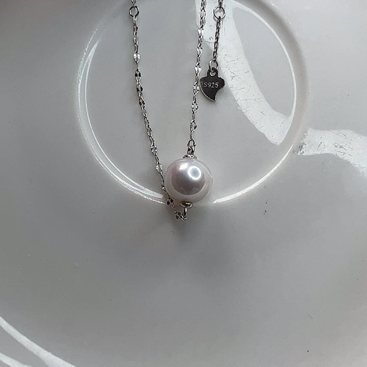 银S925镶嵌手绳淡水珍珠10mm