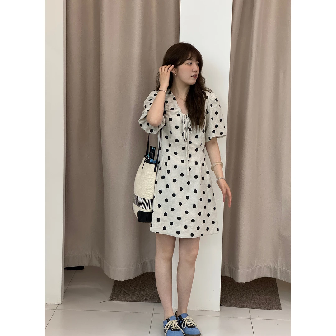 【no退no换】大波点连衣裙