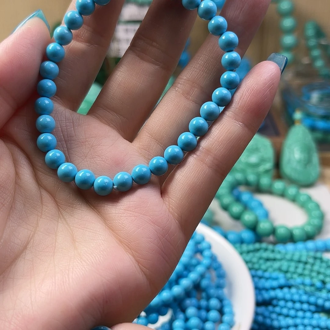 湖北工厂批发精品手串绿色蓝色雕刻单珠DIY配饰源头