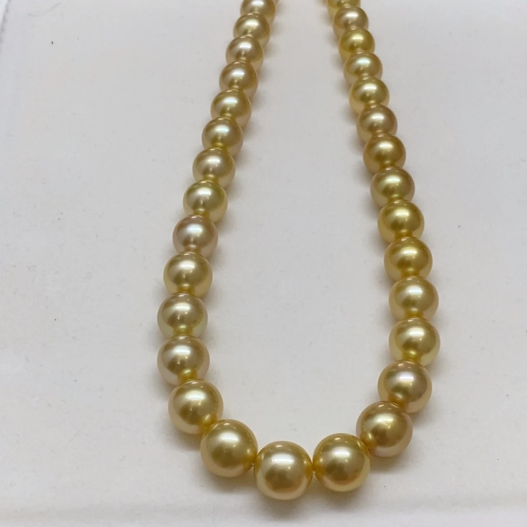 未镶嵌颈饰海水珍珠浓金项链9.8-12m m