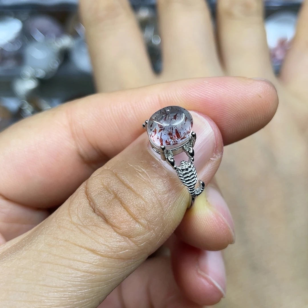 【闪购商品】银S925镶嵌珠宝半成品水晶戒指