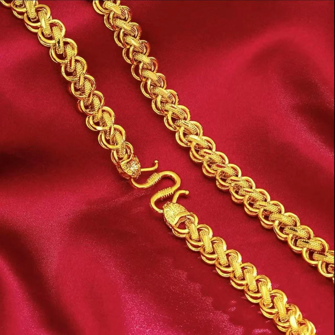 合金项链 【矿金泰链】男士款气质时尚金色素款不掉色潮流霸气经典