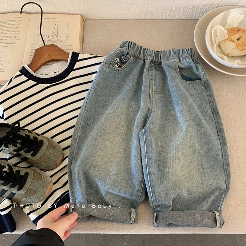 【郝叔专属】MY7558儿童春季牛仔裤韩版长裤
