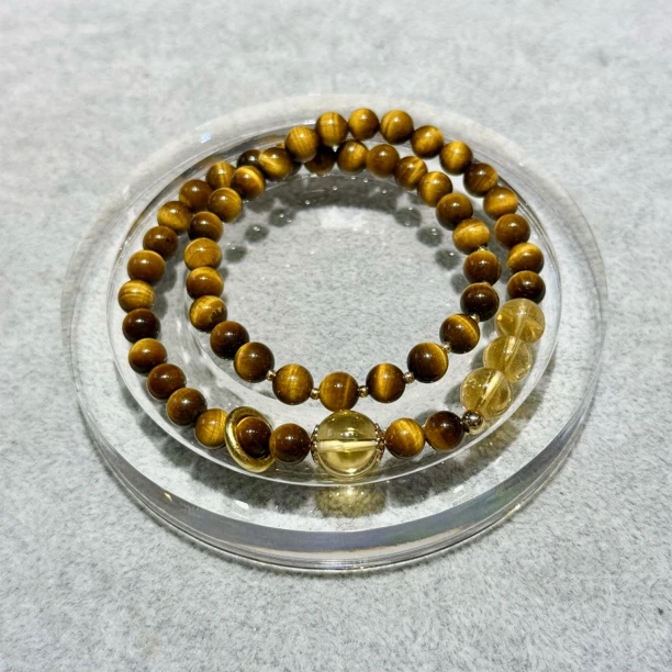 双圈天然黄虎眼石手链