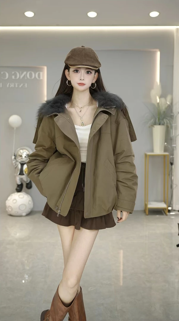 【花花推荐】25101时尚网红风皮草毛皮服装外套女