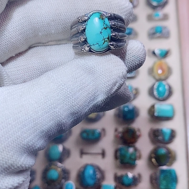 绿松石银S925镶嵌挂件