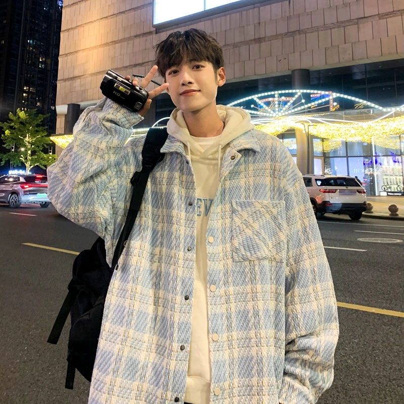春秋新款重磅600克复古小香风外套潮牌时尚百搭上衣男生翻领夹克