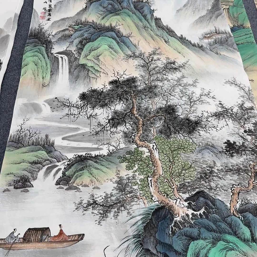如***意国画四尺尺寸70X140纯手绘作品