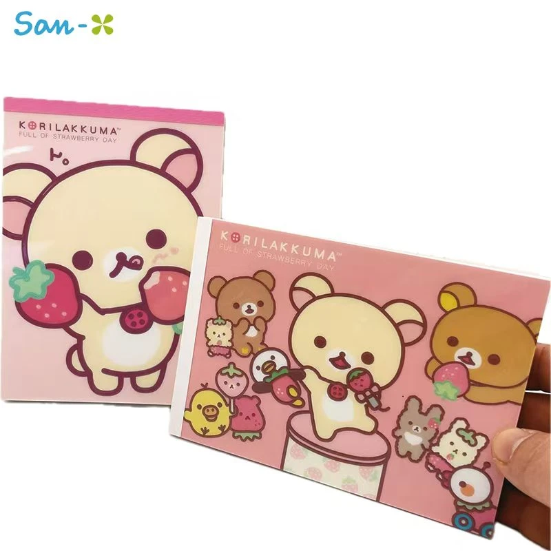 日本san-x太阳星轻松熊草莓懒妹系列A6便签本彩色内页卡通记事本