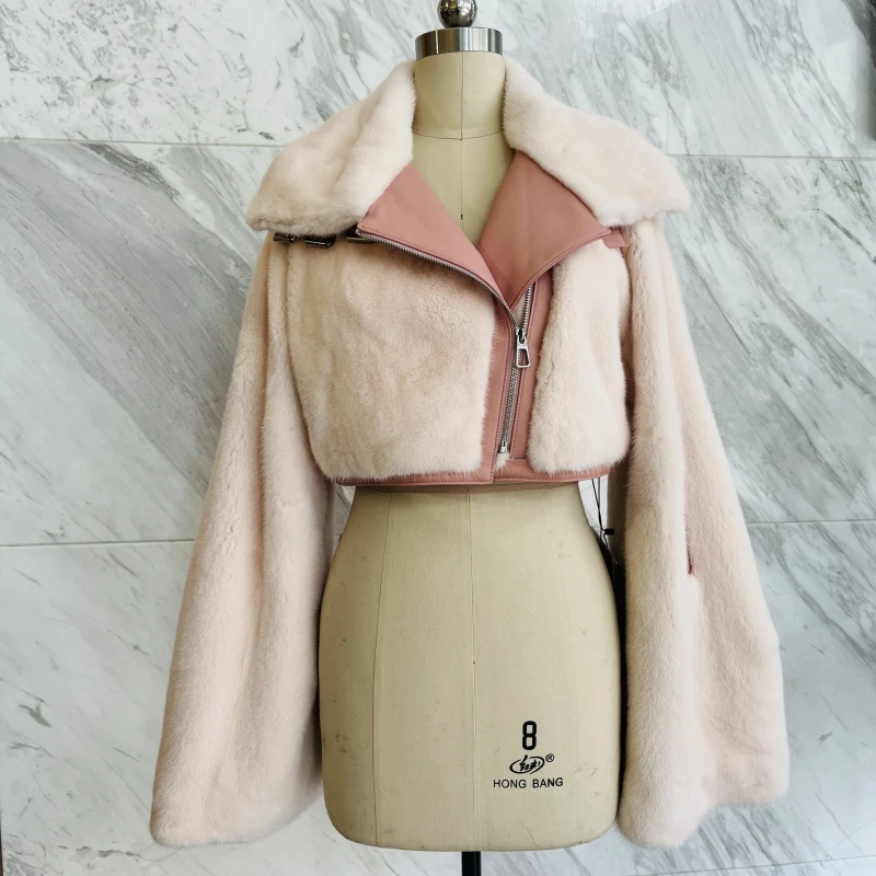 气质名媛性感时尚套装休闲风水貂皮草外套