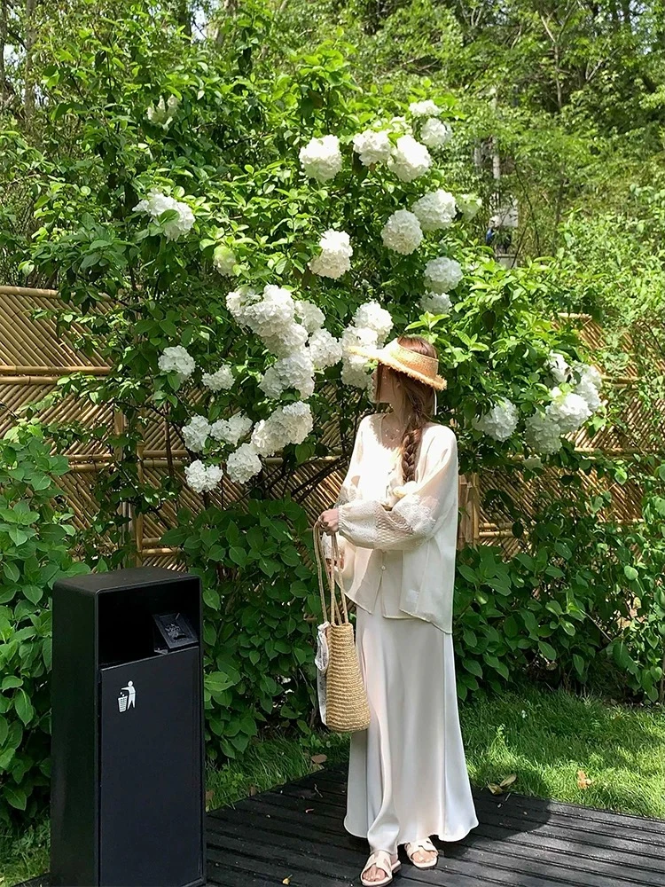 【浅夏】真两件套新中式上衣+半身裙慵懒时尚通勤显瘦开衫宽松长裙