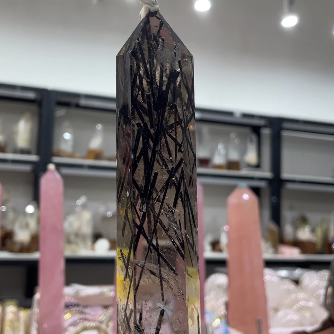 水晶摆件黑发晶未镶嵌