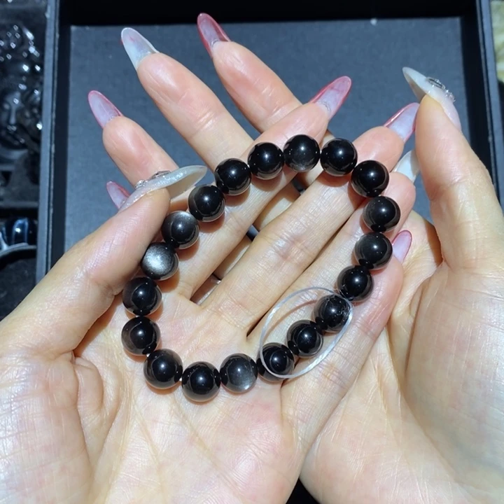 黑曜岩手链未镶嵌木****啊