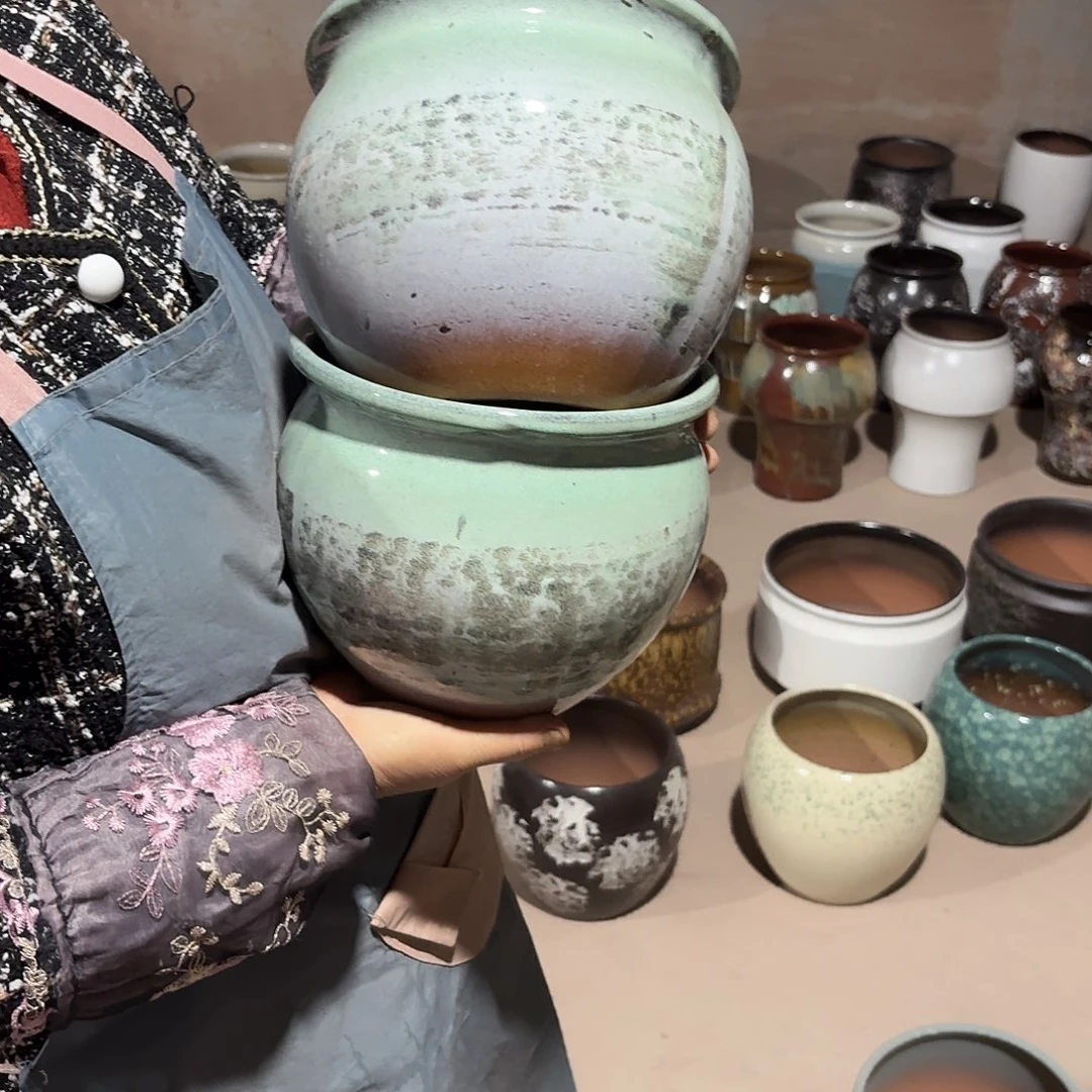 紫砂花盆口20高17