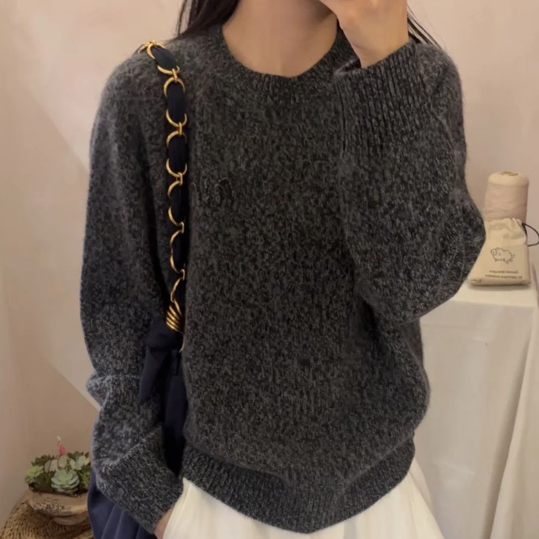 很美～100纯山羊绒加厚花线套头毛衣