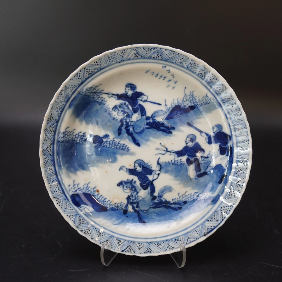 Lot.25072258清光绪青花人物故事盘 直径：约15.8cm