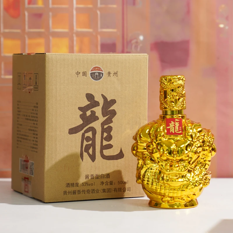 -/酱之春龍酒酱香型白酒53度500ml单瓶礼盒装聚会自饮53%Vol500ml