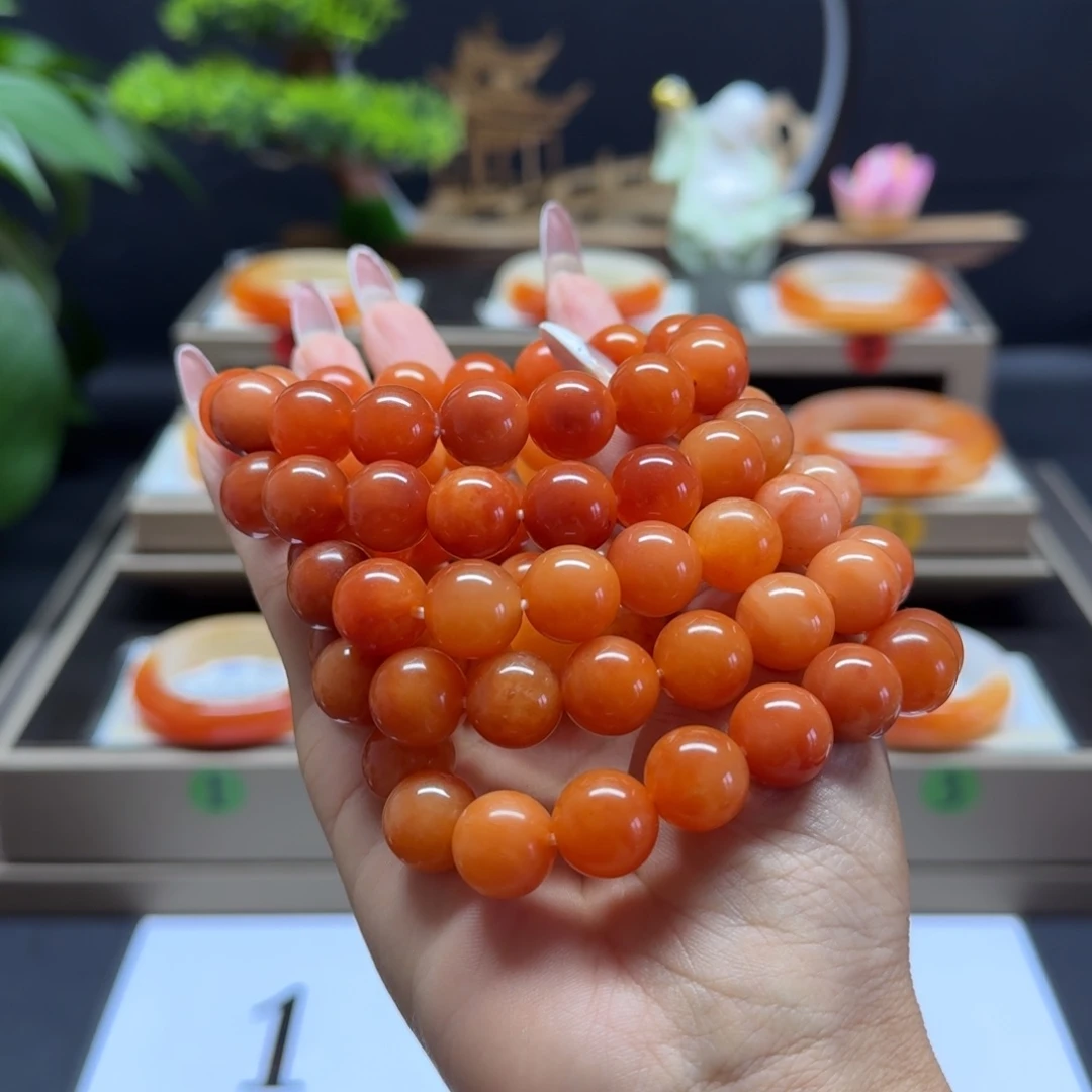 合金石英质玉（黄龙玉）手链