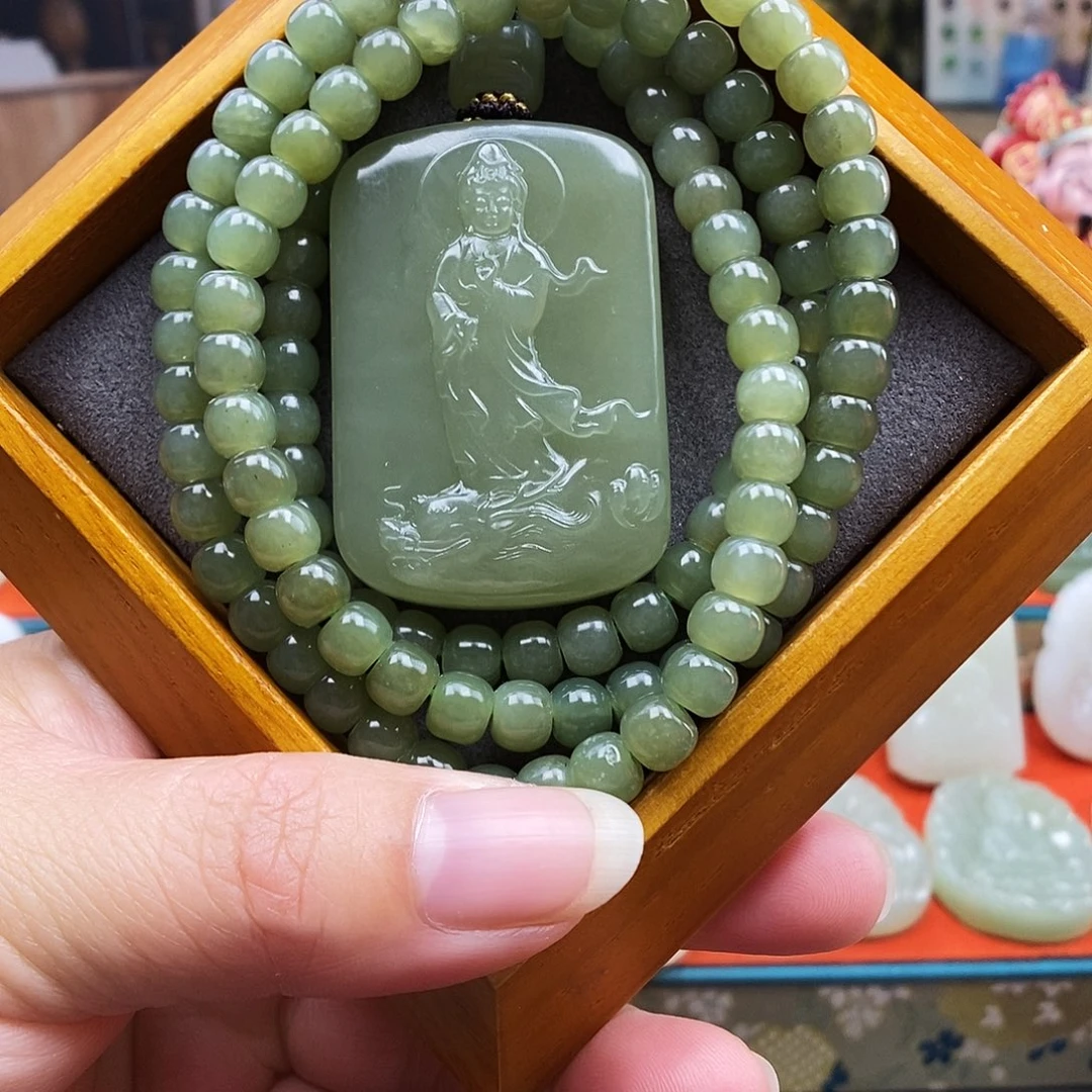 颈饰未镶嵌和田玉观音