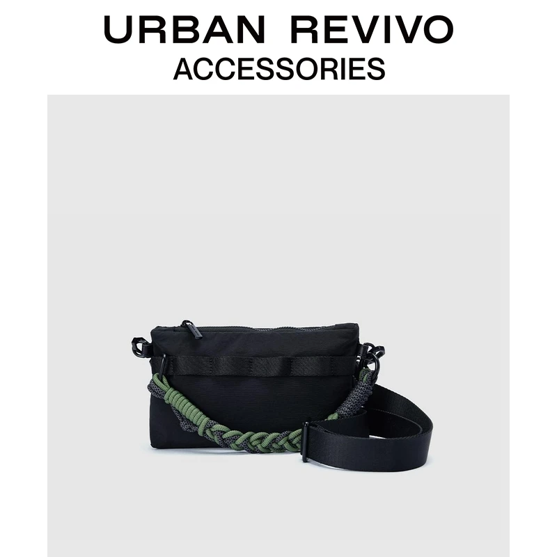 URBAN REVIVO2025秋季新款男士户外休闲彩绳斜挎包UAMB50120