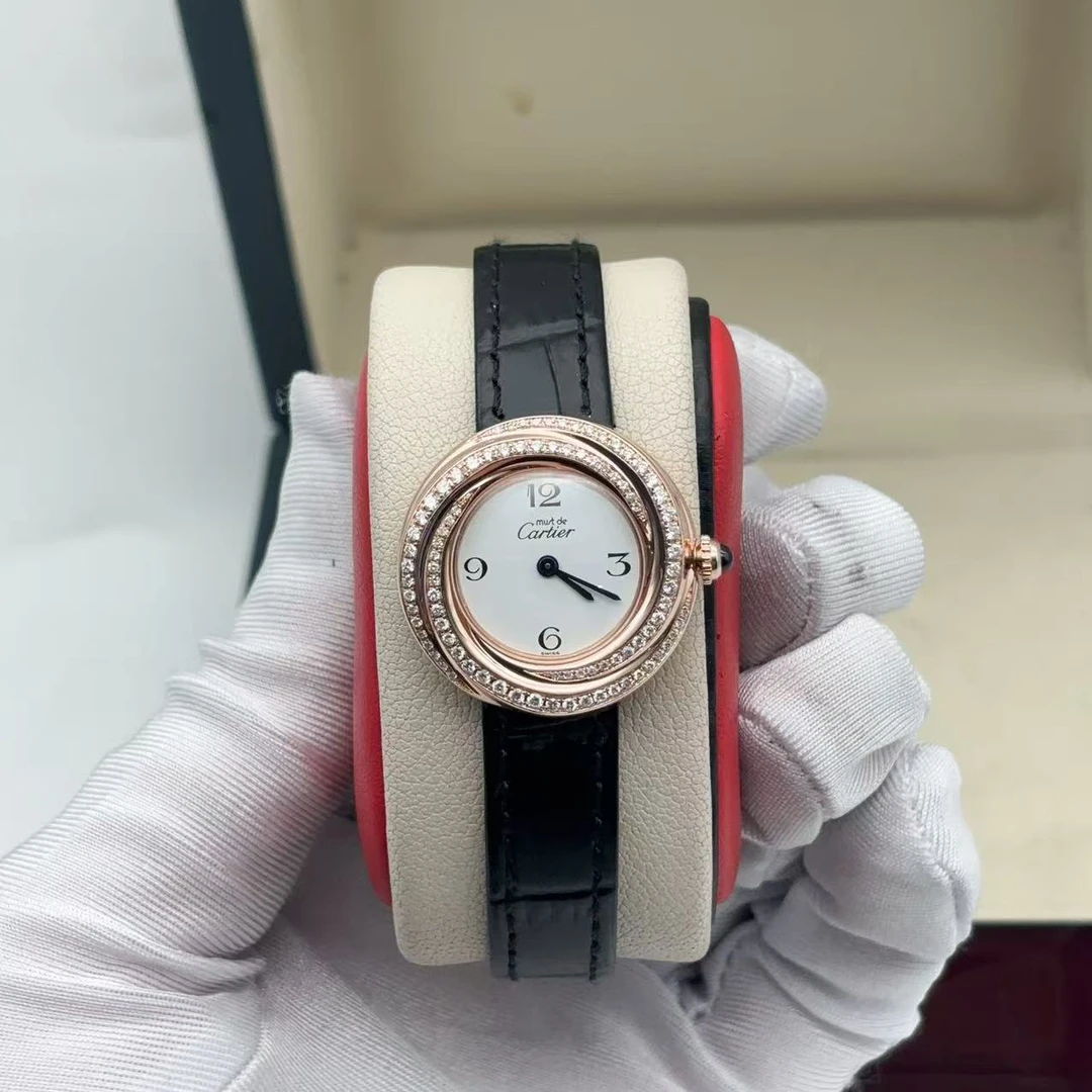 95新 Cartier/卡地亚 27mm 卡地亚 时尚气质 后镶钻石英 女士名表