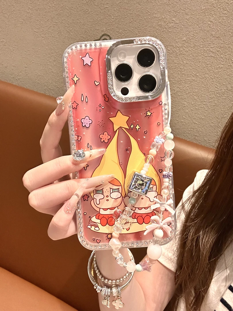 【自带相机保护按键】可愛高帽哭娃适用苹果16/15/14/13防摔手机壳