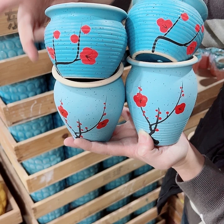 有孔，凑单福利满10元发货陶瓷多肉花盆！