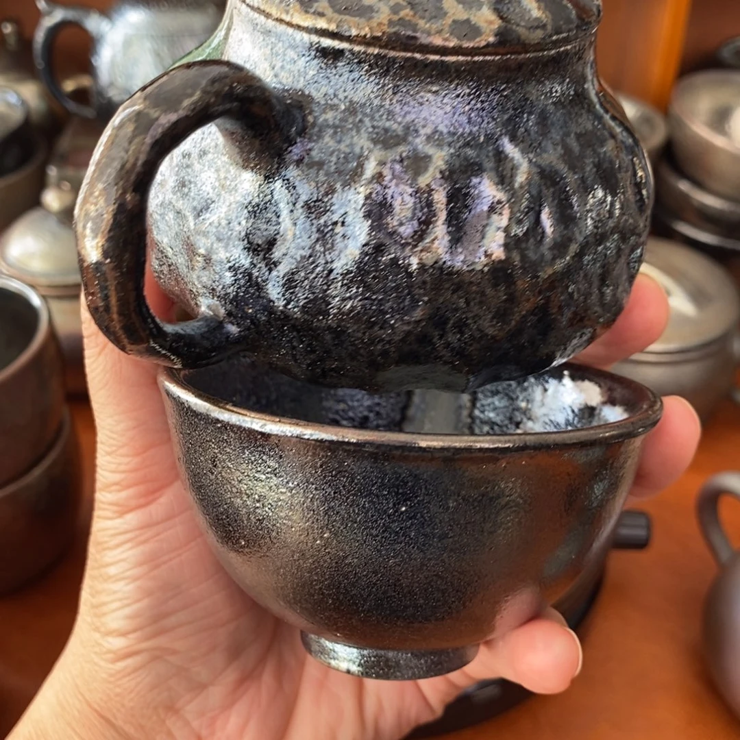 皓***空建水紫陶柴烧茶器套