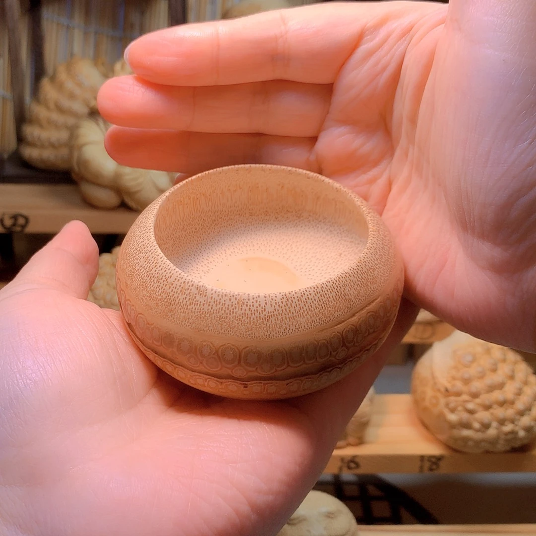 竹精工水盂竹根雕摆件