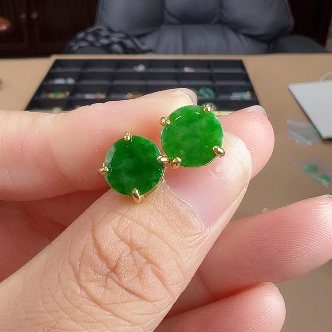 翡翠银S925镶嵌耳饰耳饰1