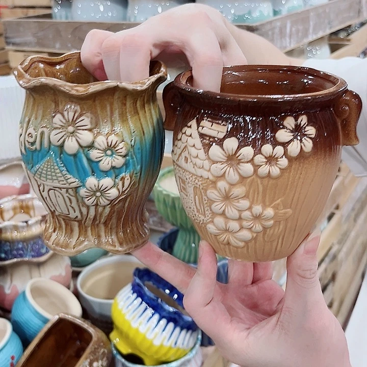 有孔.凑单10元陶瓷花盆发货！