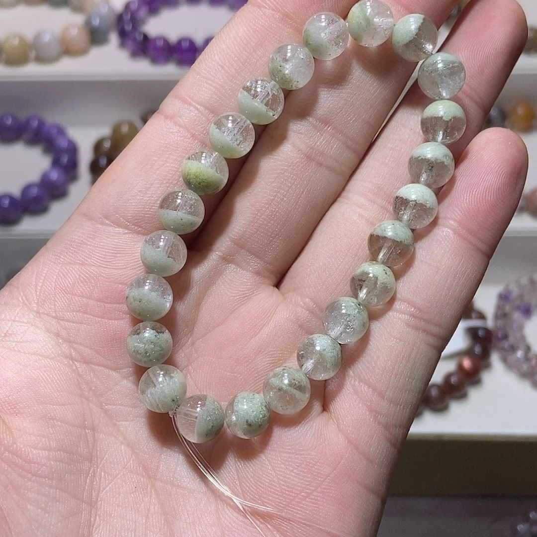 手链未镶嵌水晶抹茶色绿幽灵8.5