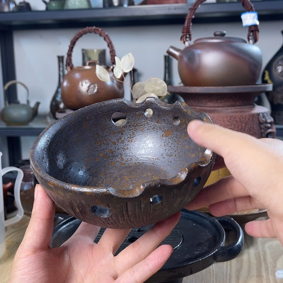 碟紫砂粗陶实用茶盘