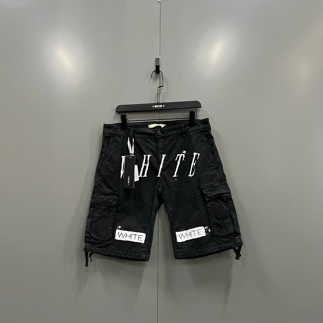 95新 JADMZ OFFWHITE jp107 018214  ow 涂鸦logo牛仔短裤 31码
