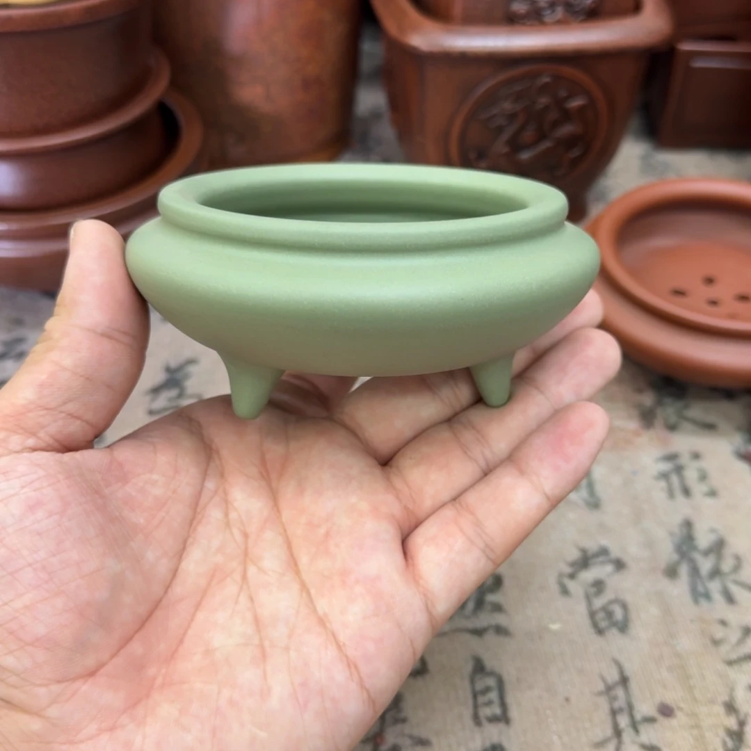 紫砂花盆8x3内经紫砂花盆瑕疵