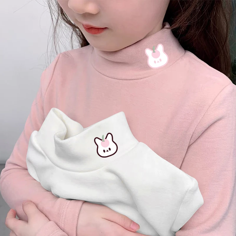 女童德绒打底衫秋冬新款儿童长袖T恤洋气宝宝内搭半高领上衣童装