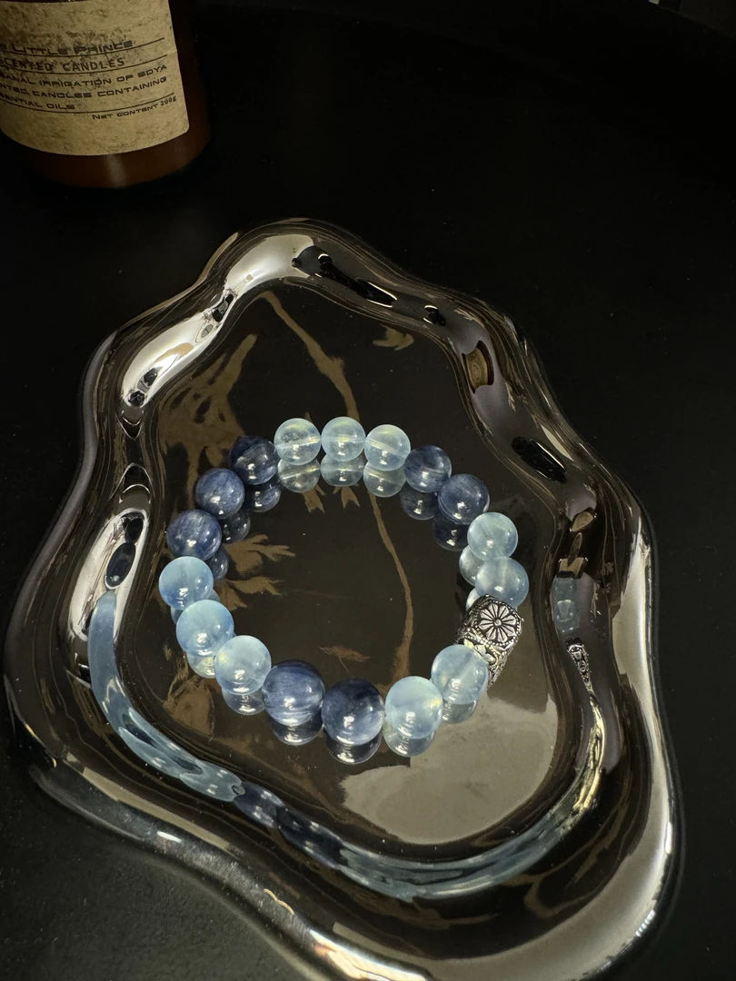 925银手链 重复显化 【暮蓝】雕花银珠新中式潮流原创小众设计手串