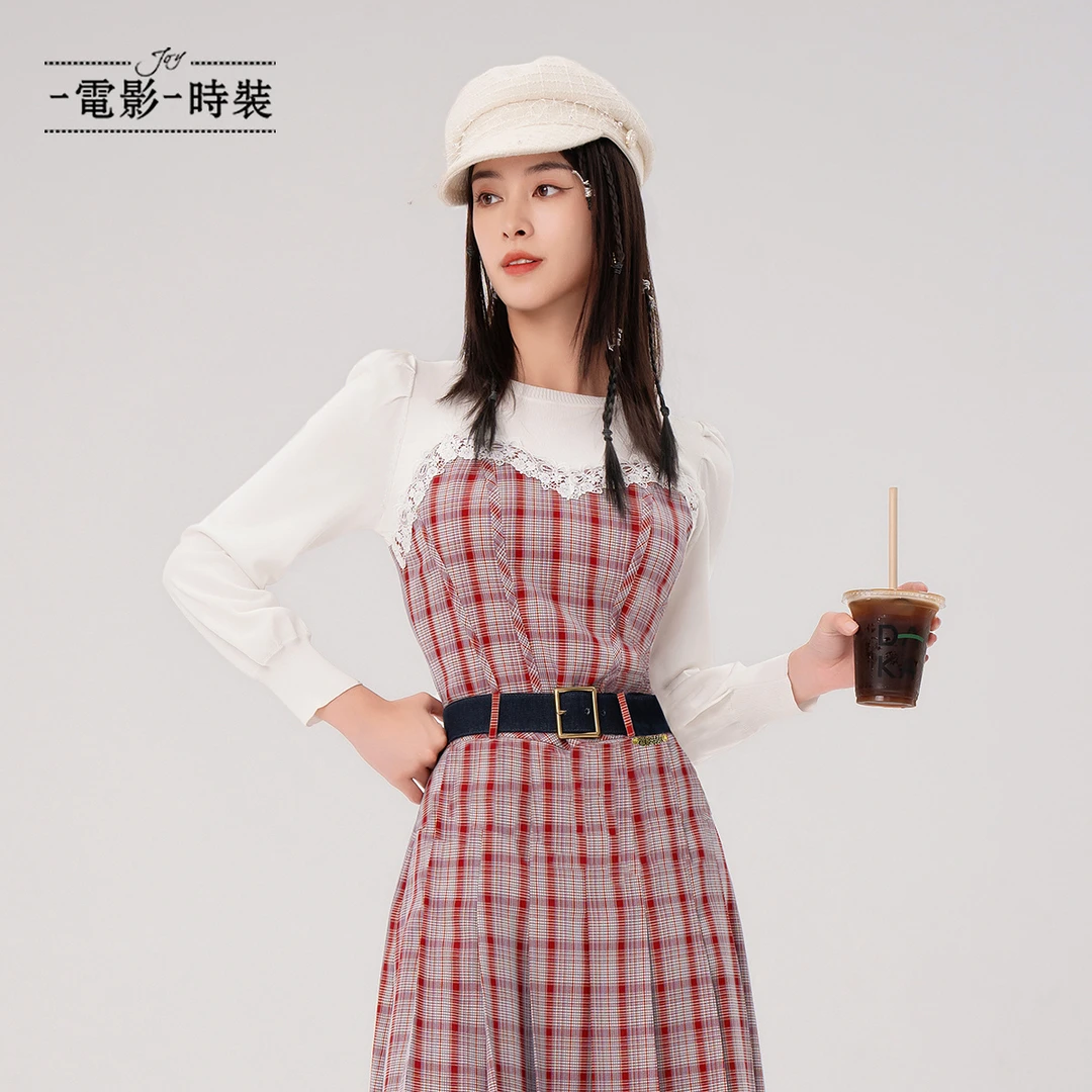 【九月专属】一电影一时装毛织假两件拼梭织衬衫 FFIS113628