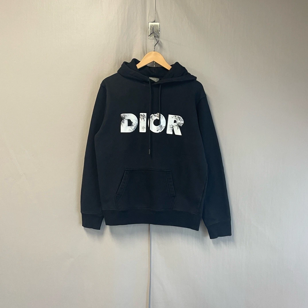 99新 DIOR/迪奥 纯色徽标印花连帽卫衣 S码 #8105