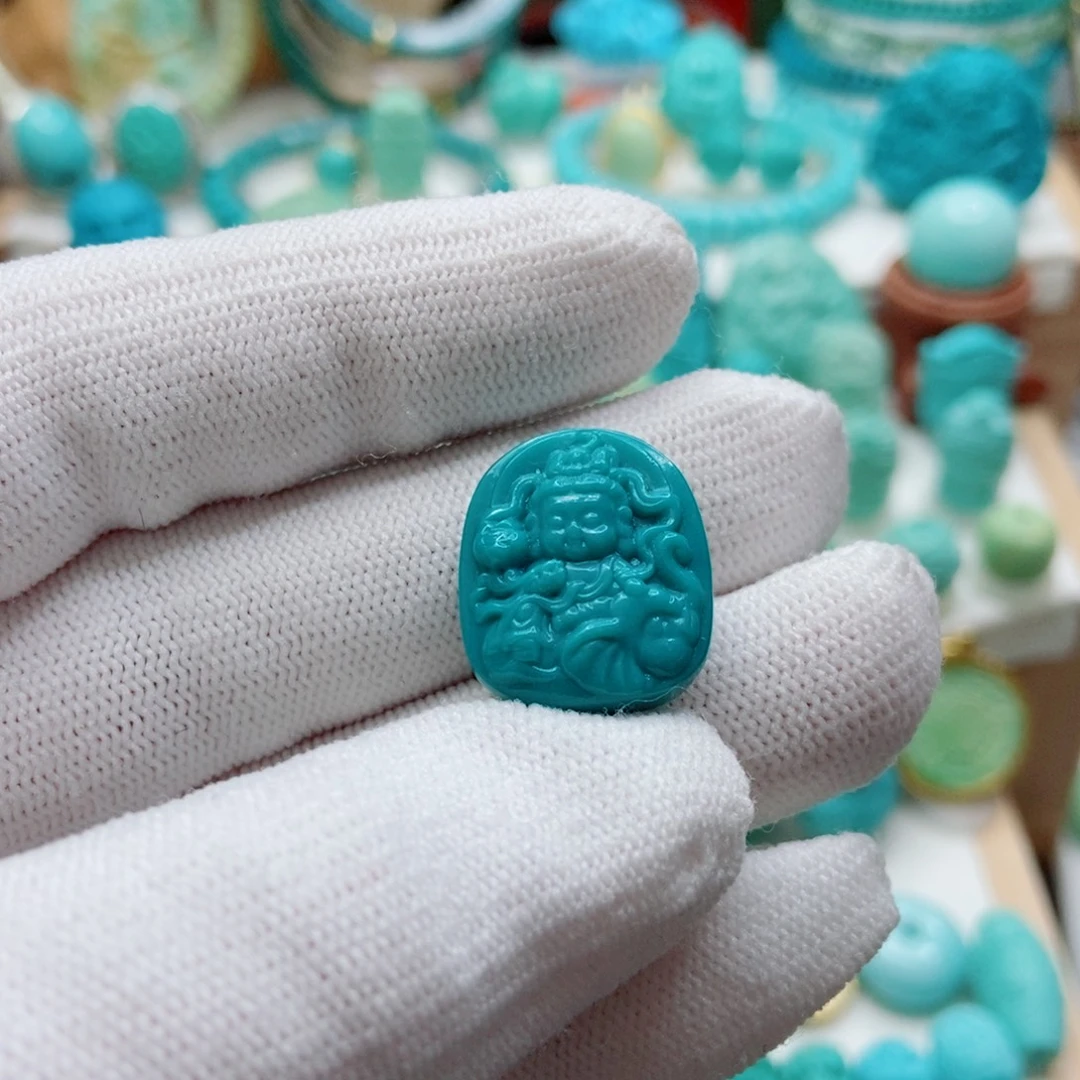 绿松石未镶嵌普贤菩萨