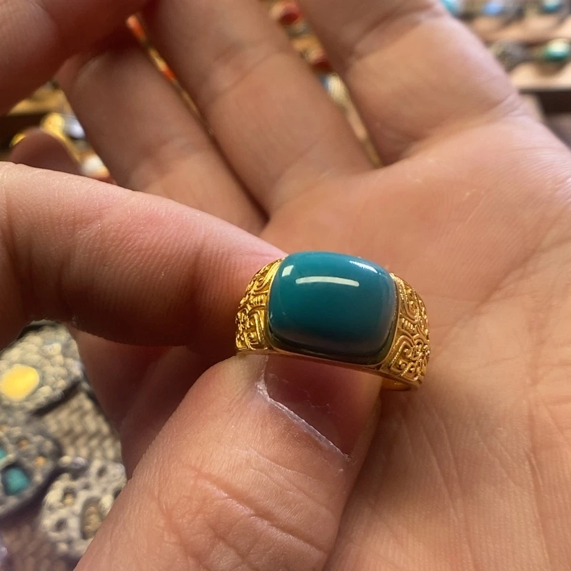 【闪购商品】绿松石戒指18K金镶嵌小****)