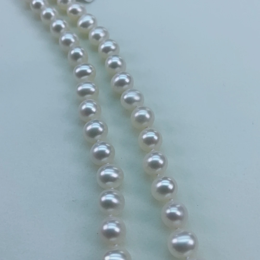 银S925镶嵌淡水珍珠7.5/8.5极光冷白几乎无暇