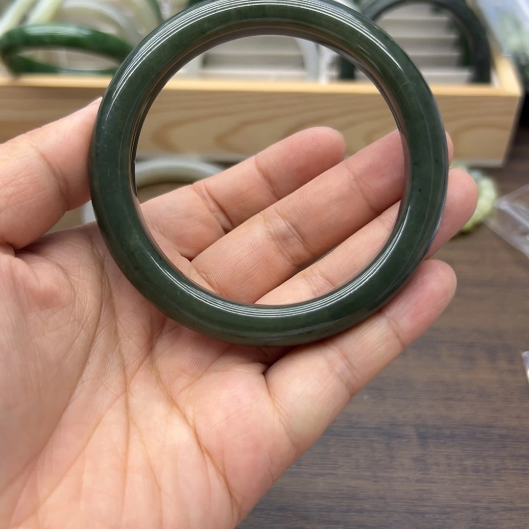 和田玉未镶嵌手镯60.9圈围659