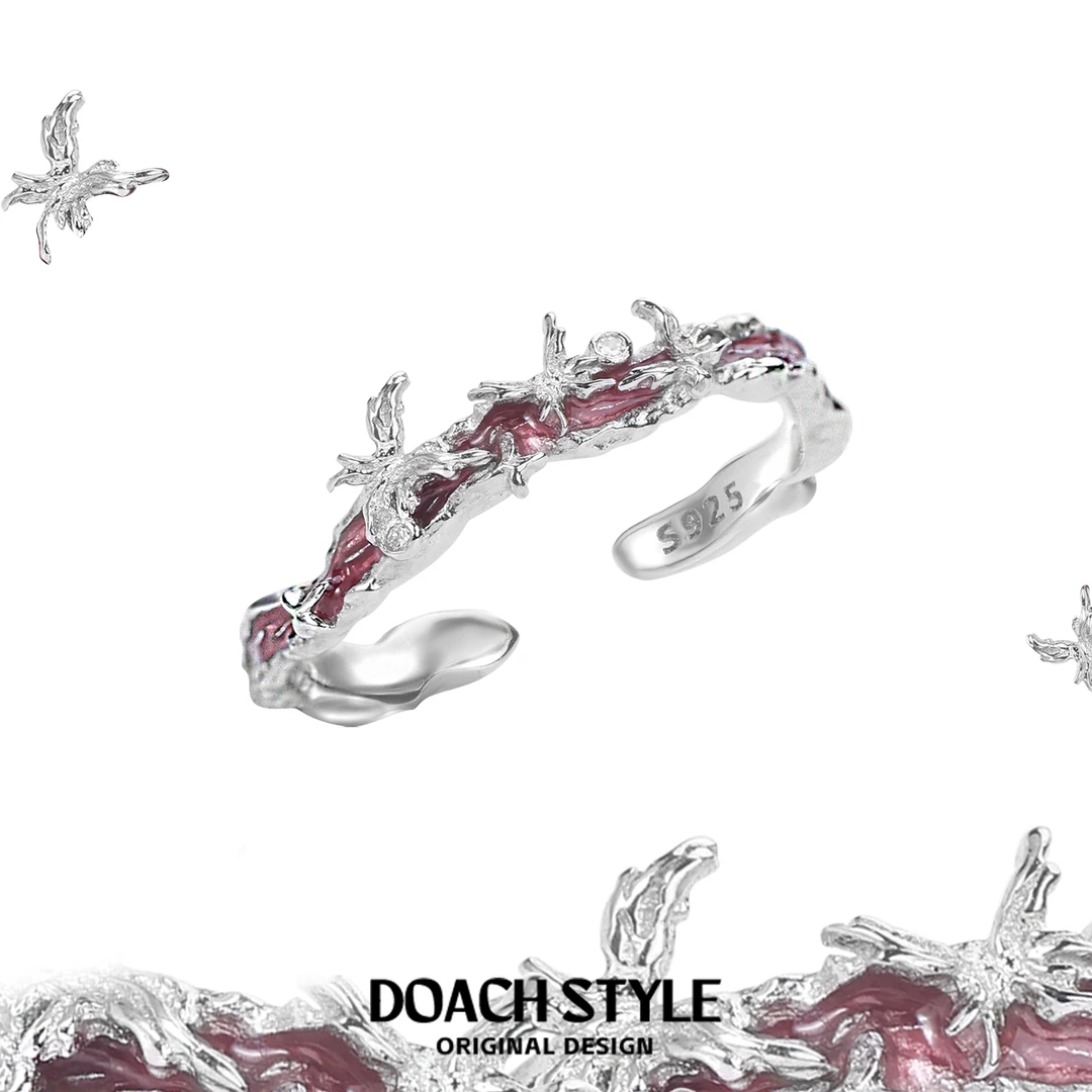 925银戒指 胭脂蝶 原创小众设计蝴蝶戒指不掉色高级感冷淡食指戒
