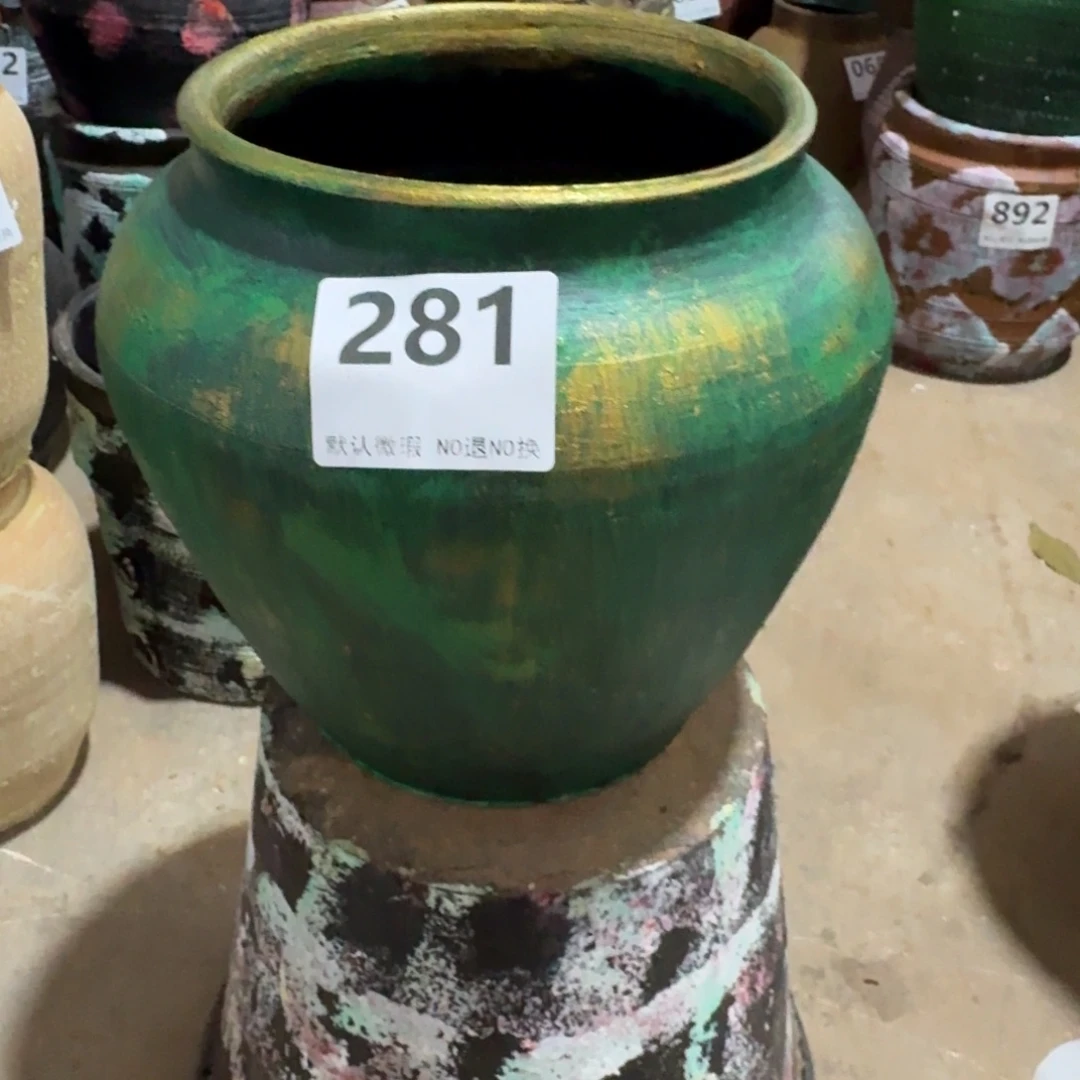 瑕疵281带孔底部窑裂高度20口径15