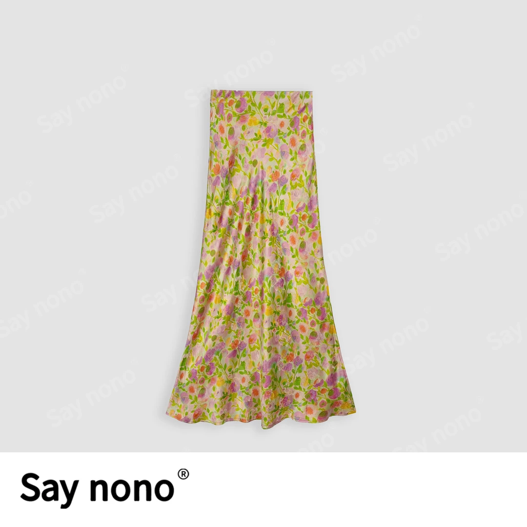 懒猫nono│Saynono春夏新款气质高级感花色休闲半身裙H31607