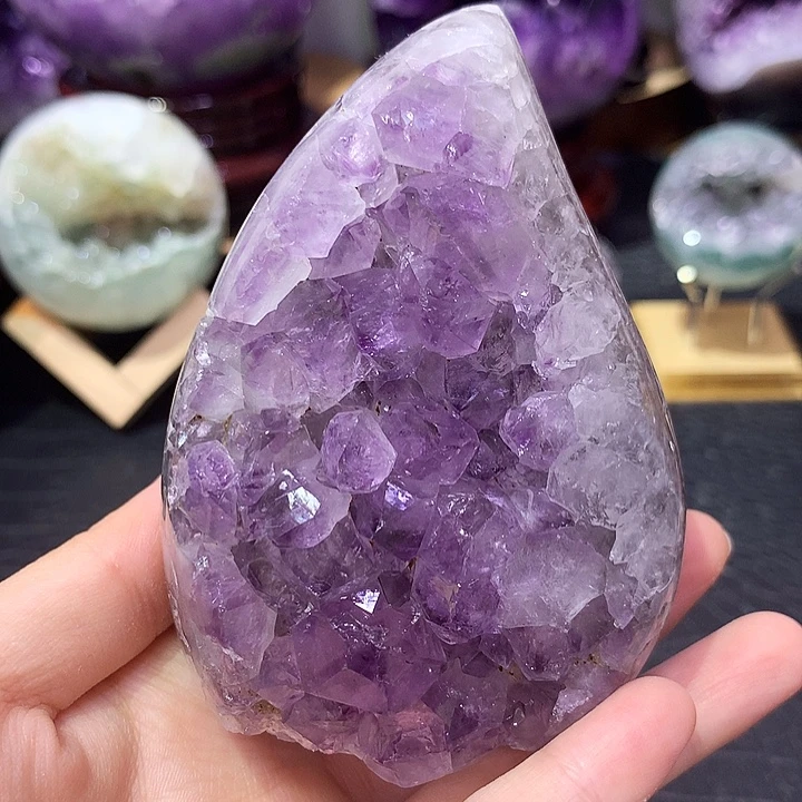 未镶嵌紫晶珠宝半成品